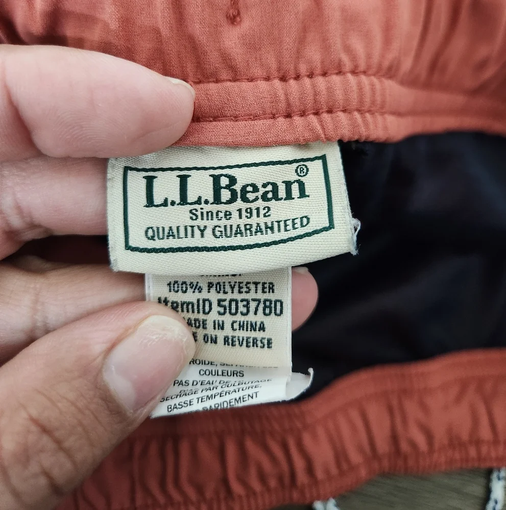 LL Bean Swim Trucks Mens Medium Burnt Orange Lined Vacation Summer Pool - Picture 8 of 13